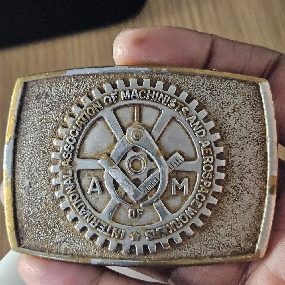 Vintage Bastian Bros Machinist And Aerospace A of‎ M Solid Brass Belt Buckle USA